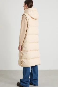 Gilet lungo in taffetà antigoccia - Avorio
