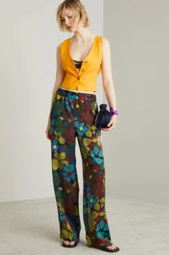 Gilet misto lino - Giallo