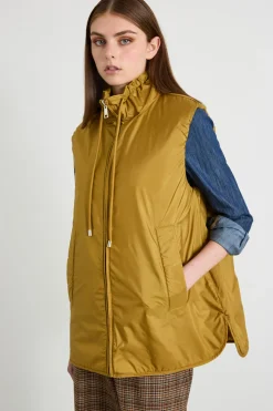 Gilet reversibile in tela antigoccia - Ocra