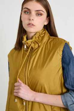 Gilet reversibile in tela antigoccia - Ocra