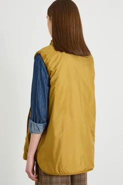 Gilet reversibile in tela antigoccia - Ocra