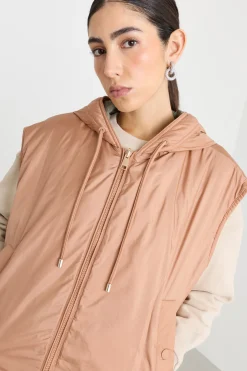 Gilet reversibile in tela antigoccia - Rosa