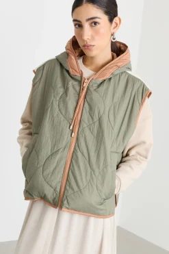 Gilet reversibile in tela antigoccia - Rosa