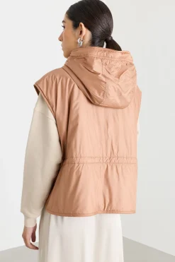 Gilet reversibile in tela antigoccia - Rosa