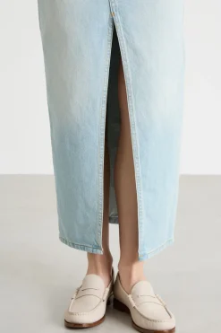Gonna a colonna in jeans - Azzurro