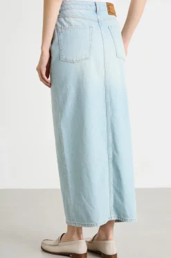 Gonna a colonna in jeans - Azzurro