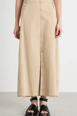 Gonna A-line midi - Beige