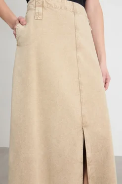 Gonna A-line midi - Beige