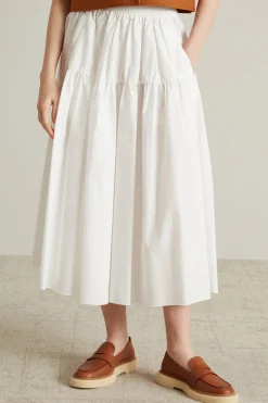 Gonna ampia in cotone - Bianco