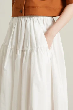 Gonna ampia in cotone - Bianco