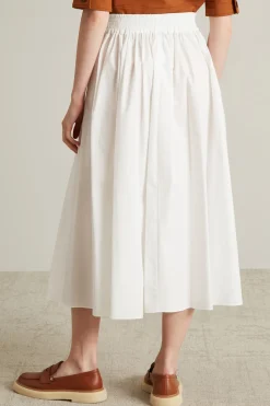 Gonna ampia in cotone - Bianco