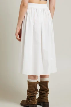Gonna ampia in cotone - Bianco