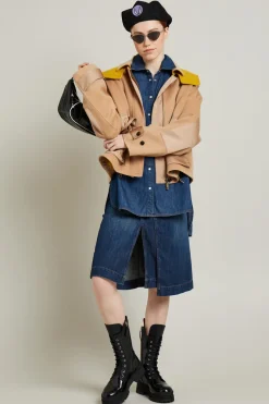 Gonna a portafoglio in denim - Blu Denim