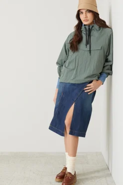 Gonna a portafoglio in denim - Blu Denim