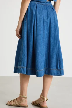 Gonna a ruota in jeans - Blu