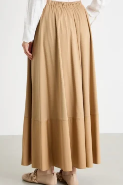 Gonna a ruota in jersey - Cammello