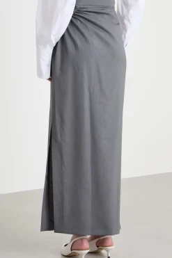 Gonna a tubino con cut-out - Grigio