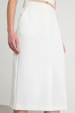 Gonna a tubino con spacco - Bianco