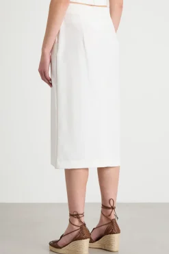 Gonna a tubino con spacco - Bianco