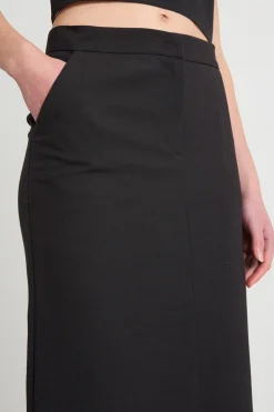 Gonna a tubino con spacco - Nero