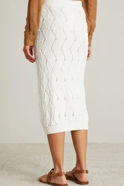 Gonna a tubino in maglia - Bianco