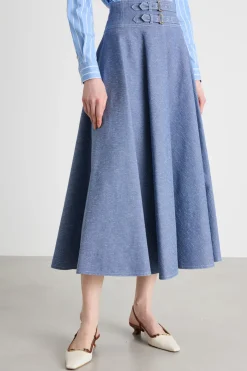 Gonna a vita alta - Azzurro