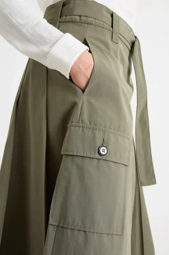 Gonna cargo con cintura - Verde