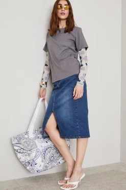 Gonna con cinque tasche - Blu Denim