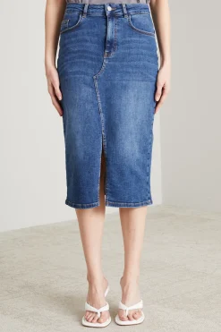 Gonna con cinque tasche - Blu Denim