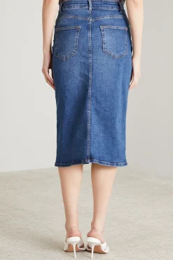 Gonna con cinque tasche - Blu Denim
