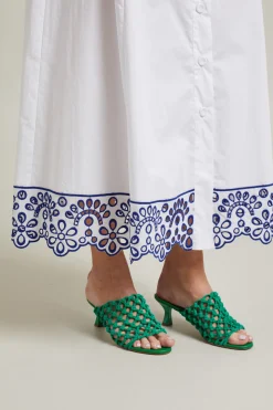 Gonna con ricamo - Bianco Blu