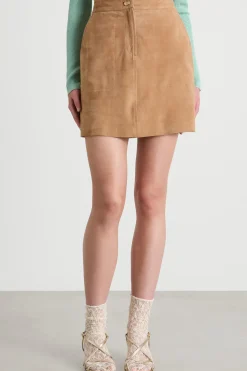 Gonna corta con tasche - Cammello