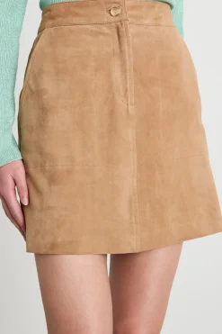 Gonna corta con tasche - Cammello