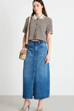 Gonna di jeans lunga - Blu
