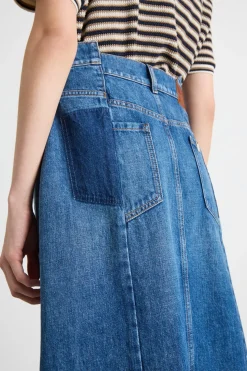Gonna di jeans lunga - Blu