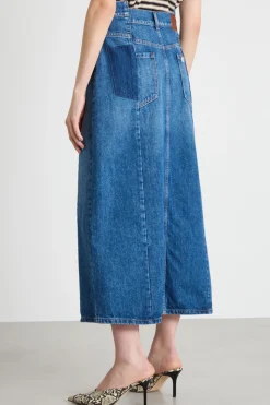 Gonna di jeans lunga - Blu