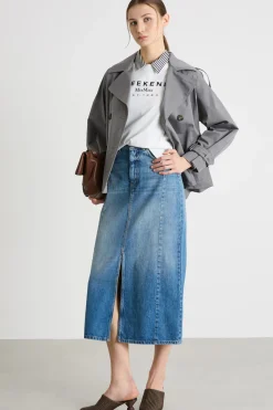 Gonna di jeans lunga - Blu