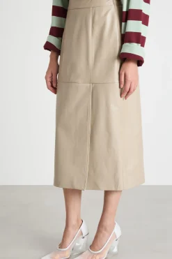 Gonna dritta con pinces - Beige