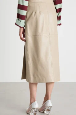 Gonna dritta con pinces - Beige