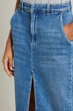 Gonna dritta in denim - Azzurro Denim