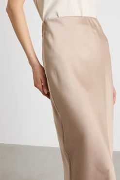 Gonna dritta in raso - Rosa