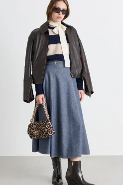 Gonna effetto jeans - Azzurro