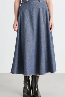 Gonna effetto jeans - Azzurro