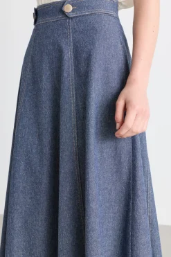 Gonna effetto jeans - Azzurro