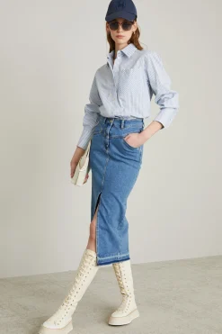 Gonna in denim - Blu