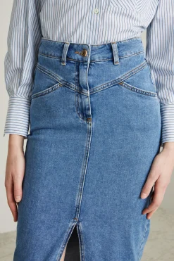 Gonna in denim - Blu