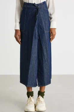 Gonna in jeans con tasche - Blu
