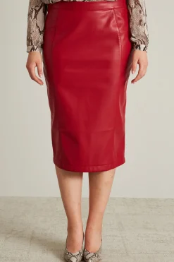 Gonna in jersey spalmato - Rosso