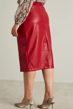 Gonna in jersey spalmato - Rosso