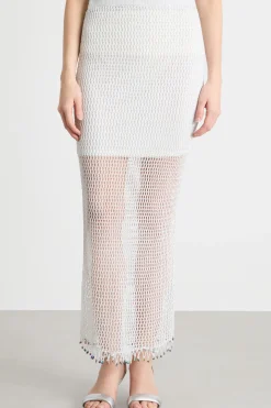 Gonna in maglia a rete - Bianco